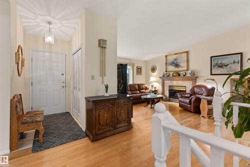 #1 10 Grange Dr, St. Albert, AB - Indoor Photo Showing Living Room With Fireplace