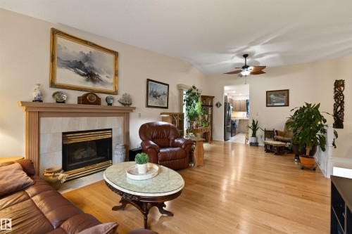 #1 10 Grange Dr, St. Albert, AB - Indoor Photo Showing Living Room With Fireplace