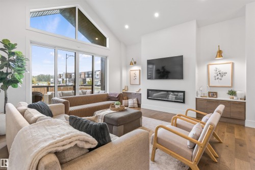 110 Edgefield Way, St. Albert, AB - Indoor Photo Showing Living Room With Fireplace