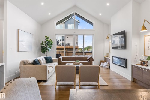110 Edgefield Way, St. Albert, AB - Indoor Photo Showing Living Room With Fireplace