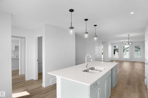 259 Falcon Crescent, Leduc, AB - Indoor Photo Showing Kitchen With Double Sink With Upgraded Kitchen
