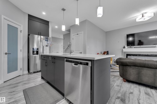 7245 Chivers Place Sw, Edmonton, AB - Indoor Photo Showing Kitchen With Stainless Steel Kitchen With Upgraded Kitchen
