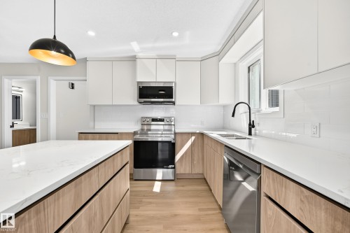 17816 94 Street Nw, Edmonton, AB - Indoor Photo Showing Kitchen With Stainless Steel Kitchen With Double Sink With Upgraded Kitchen