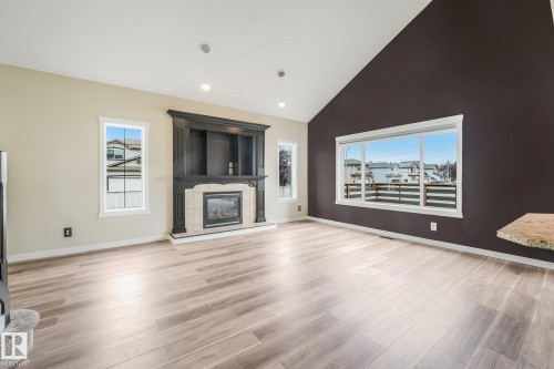 16523 89 Street Nw, Edmonton, AB - Indoor Photo Showing Living Room With Fireplace