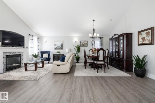 8919 176 Avenue Nw, Edmonton, AB - Indoor Photo Showing Living Room With Fireplace