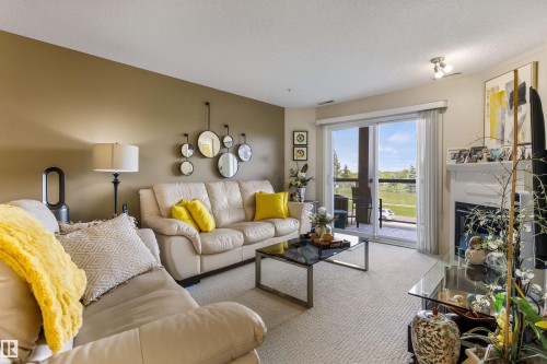 #233 279 Suder Greens Dr Nw, Edmonton, AB - Indoor Photo Showing Living Room With Fireplace