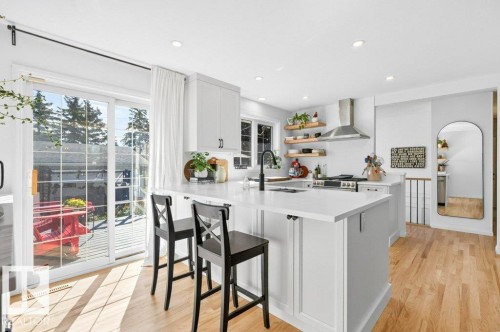 9047 52 Street Nw, Edmonton, AB - Indoor Photo Showing Kitchen With Upgraded Kitchen
