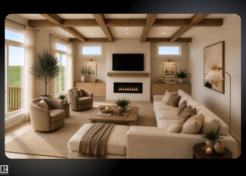 6724 84 Street Nw, Edmonton, AB - Indoor Photo Showing Living Room With Fireplace