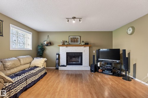 19040 70 Avenue Nw, Edmonton, AB - Indoor Photo Showing Living Room With Fireplace