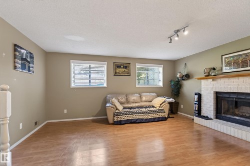 19040 70 Avenue Nw, Edmonton, AB - Indoor Photo Showing Living Room With Fireplace