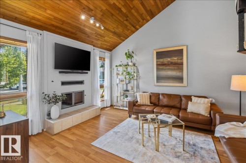 6 Laird Place, St. Albert, AB - Indoor Photo Showing Living Room With Fireplace