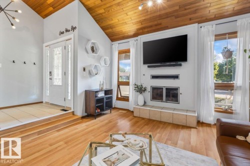 6 Laird Place, St. Albert, AB - Indoor Photo Showing Living Room With Fireplace