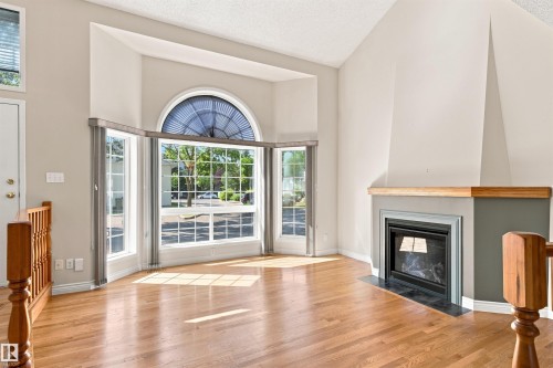 #1 3311 58 St Nw, Edmonton, AB - Indoor Photo Showing Living Room With Fireplace