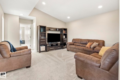 Vaulted ceiling with recessed lighting - 7135 Edgemont Way Nw, Edmonton, AB 