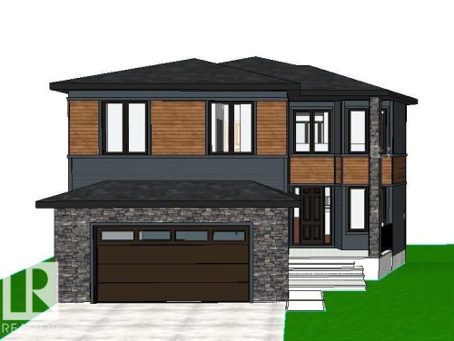 Architectural Rendering. Exterior facade of the property depicting design elements and material applications - 131 Hayward Crescent Nw, Edmonton, AB 