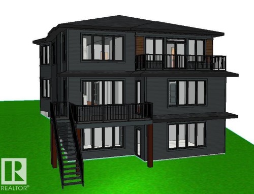 Architectural Rendering. Illustrating a multi-story residential structure with exterior stairs and multiple balconies - 131 Hayward Crescent Nw, Edmonton, AB 
