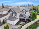 Two-story home with white siding and dark trim accents - 614 Silver Berry Road Nw, Edmonton, AB  - Outdoor 