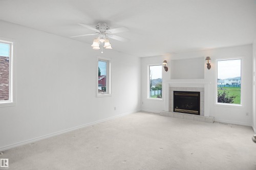 15507 91 Street Nw, Edmonton, AB - Indoor Photo Showing Living Room With Fireplace