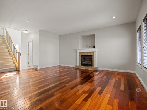 4704 160 Avenue Nw, Edmonton, AB - Indoor Photo Showing Living Room With Fireplace