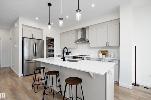 13007 213 Street Nw, Edmonton, AB - Indoor Photo Showing Kitchen With Stainless Steel Kitchen With Upgraded Kitchen