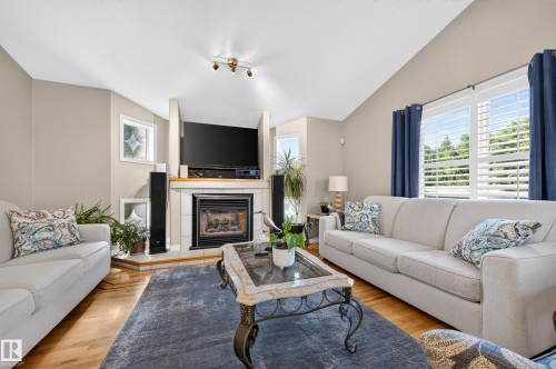 29 Second Avenue, Ardrossan, AB - Indoor Photo Showing Living Room With Fireplace