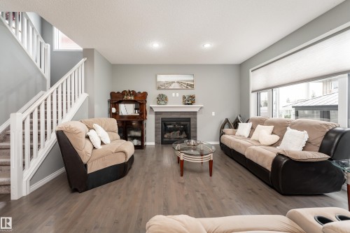 2055 Redtail Common Nw, Edmonton, AB - Indoor Photo Showing Living Room With Fireplace