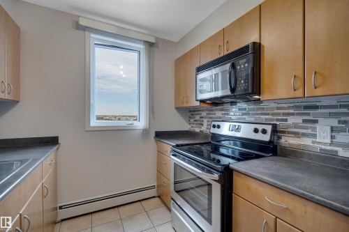 #1701 10303 105 St Nw, Edmonton, AB - Indoor Photo Showing Kitchen