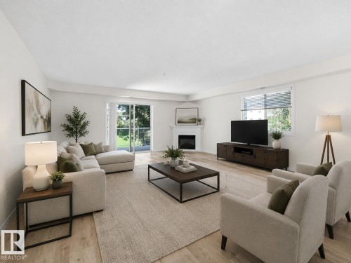 AI Generated - #206 260 Lewis Estates Bv Nw, Edmonton, AB - Indoor Photo Showing Living Room