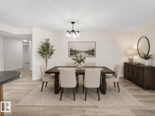 AI Generated - #206 260 Lewis Estates Bv Nw, Edmonton, AB - Indoor Photo Showing Dining Room