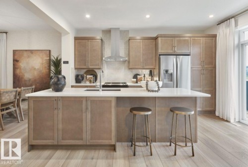 3247 Dixon Way Sw, Edmonton, AB - Indoor Photo Showing Kitchen With Stainless Steel Kitchen With Upgraded Kitchen