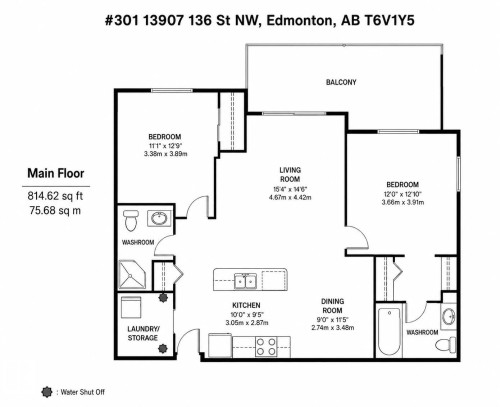 Floor plan - #301 13907 136 St Nw, Edmonton, AB - Other