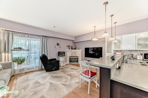 #211 9750 94 St Nw, Edmonton, AB - Indoor With Fireplace
