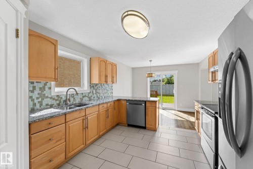173 Castle Drive Nw, Edmonton, AB - Indoor Photo Showing Kitchen With Double Sink