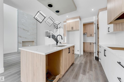 4310 36 St, Beaumont, AB - Indoor Photo Showing Kitchen With Double Sink With Upgraded Kitchen