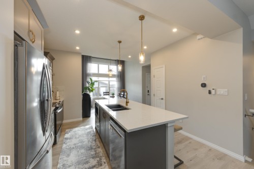 9943 227 Street Nw, Edmonton, AB - Indoor Photo Showing Kitchen With Double Sink With Upgraded Kitchen