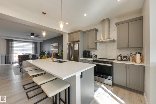 9943 227 Street Nw, Edmonton, AB - Indoor Photo Showing Kitchen With Double Sink With Upgraded Kitchen