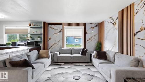 493 Kirkness Road Nw, Edmonton, AB - Indoor Photo Showing Living Room