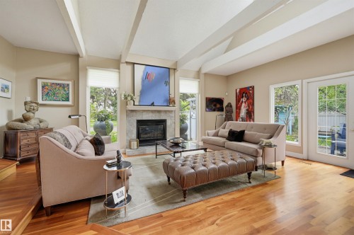 10308 134 Street Nw, Edmonton, AB - Indoor Photo Showing Living Room With Fireplace