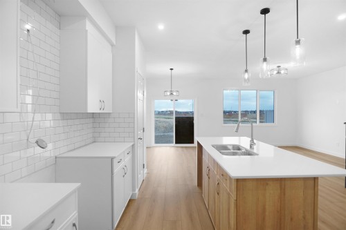 19446 22A Avenue Nw, Edmonton, AB - Indoor Photo Showing Kitchen With Double Sink With Upgraded Kitchen