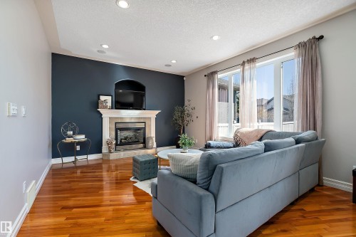17807 111 Street Nw, Edmonton, AB - Indoor Photo Showing Living Room With Fireplace