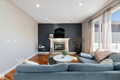 17807 111 Street Nw, Edmonton, AB - Indoor Photo Showing Living Room With Fireplace