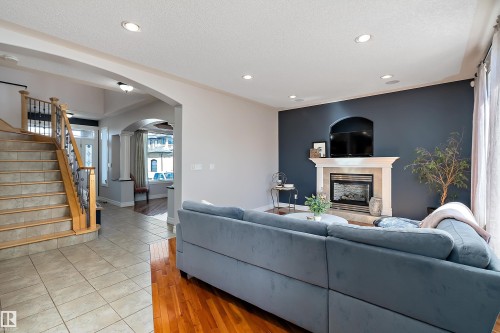 17807 111 Street Nw, Edmonton, AB - Indoor Photo Showing Living Room With Fireplace