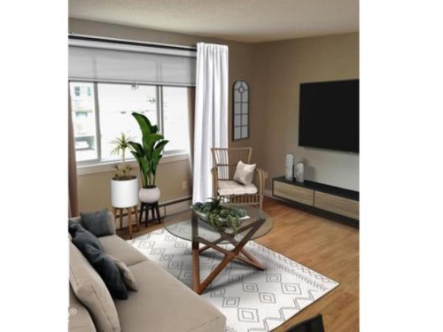 #306 10415 93 St Nw, Edmonton, AB - Indoor Photo Showing Living Room