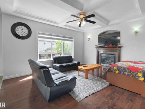 16903 54 Street Nw, Edmonton, AB - Indoor Photo Showing Living Room With Fireplace