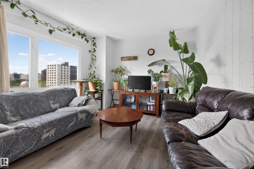 #703 9909 110 St Nw, Edmonton, AB - Indoor Photo Showing Living Room