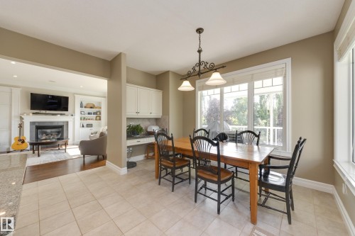 8 Lauralcrest Place, St. Albert, AB - Indoor Photo Showing Dining Room With Fireplace