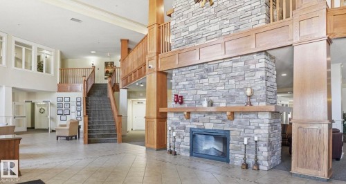 #313 511 Queen St, Spruce Grove, AB - Indoor With Fireplace