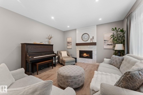 19 Orchard Crest, St. Albert, AB - Indoor Photo Showing Living Room With Fireplace