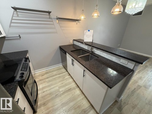 #128 10531 117 St Nw, Edmonton, AB - Indoor Photo Showing Kitchen With Double Sink