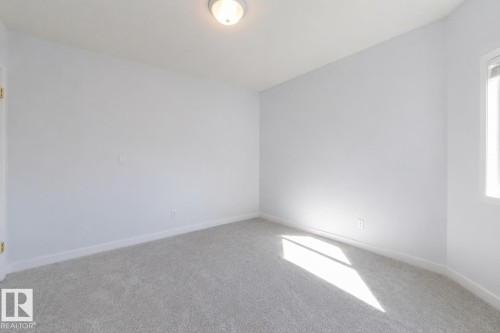 Neutral tone wall paint, light-colored carpeting, a window, and a ceiling-mounted light fixture - #37 3811 85 St Nw, Edmonton, AB 